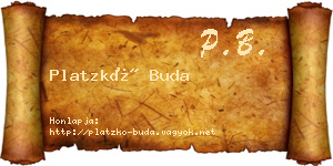Platzkó Buda névjegykártya